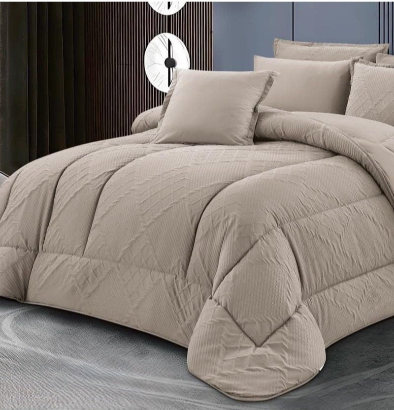 Brides Luxurious plain summer bedspread with embossed design, double size,6 pieces, microfiber material, size 230*250 - Image 1