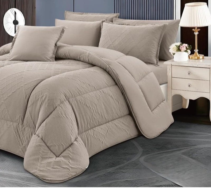 Brides Luxurious plain summer bedspread with embossed design, double size,6 pieces, microfiber material, size 230*250 - Image 2