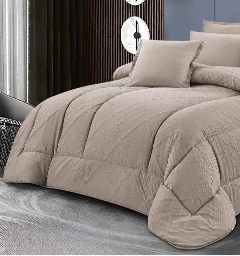 Brides Luxurious plain summer bedspread with embossed design, double size,6 pieces, microfiber material, size 230*250 - Image 3