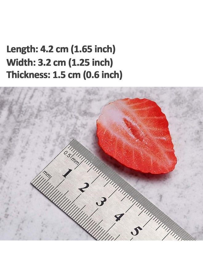 FKYzixeh Artificial Strawberry Blocks Fake Fruit Decorations For Home Parties Tables And Vase Filling Photography Props (10 Pcs Half Strawberries)  - Image 5