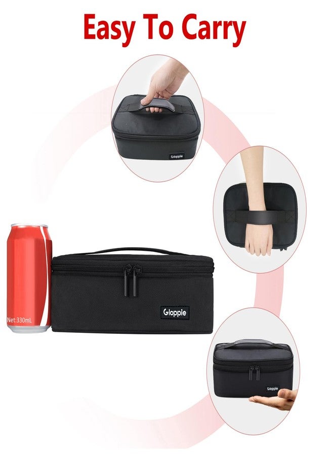 Gloppie Small Lunch Bag for Adults & Kids - Compact Insulated Lunch Box, Durable & Food-Grade Lining | Portable Cooler for Work, School, Travel (Black) - Image 2