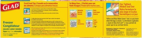 Glad أكياس تخزين الفريزر البلاستيكية بسحاب من جلاد، جالون، 30 قطعة (قد يختلف التعبئة) - Image 3