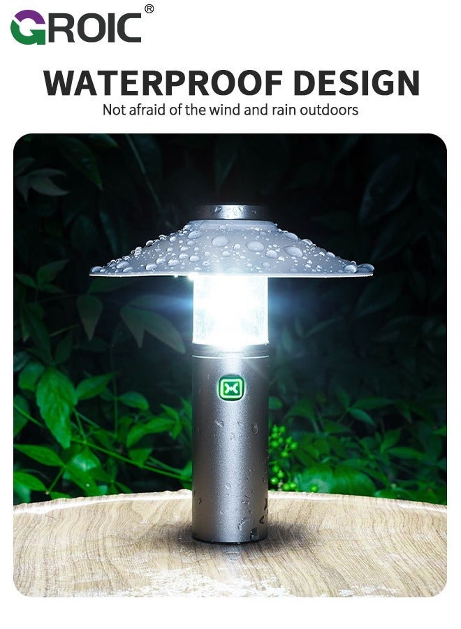 جرويك فانوس تخييم LED صغير، مصباح دافئ قابل لإعادة الشحن، عتيق معلق يعمل بالبطارية، خيمة خارجي محمول مقاوم للماء، إضاءة طوارئ لانقطاع التيار الكهربائي - Image 4