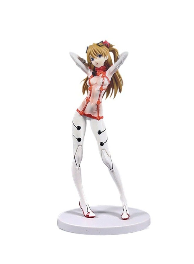 general EVA Evangelion White Battle Costume Asuka Langley Soryu Anime Cartoon Character, PVC Statue Model Character Tabletop Jewelry Gift 21cm - Image 1