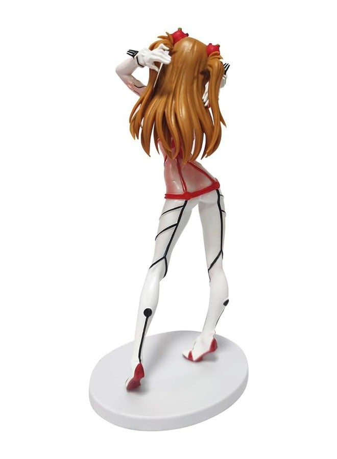 general EVA Evangelion White Battle Costume Asuka Langley Soryu Anime Cartoon Character, PVC Statue Model Character Tabletop Jewelry Gift 21cm - Image 4
