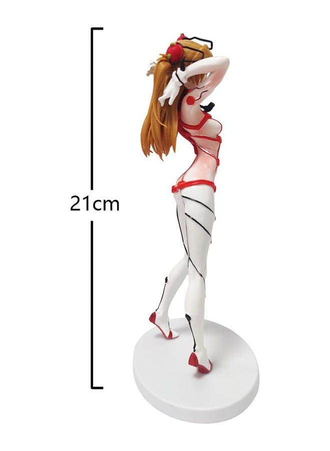general EVA Evangelion White Battle Costume Asuka Langley Soryu Anime Cartoon Character, PVC Statue Model Character Tabletop Jewelry Gift 21cm - Image 5