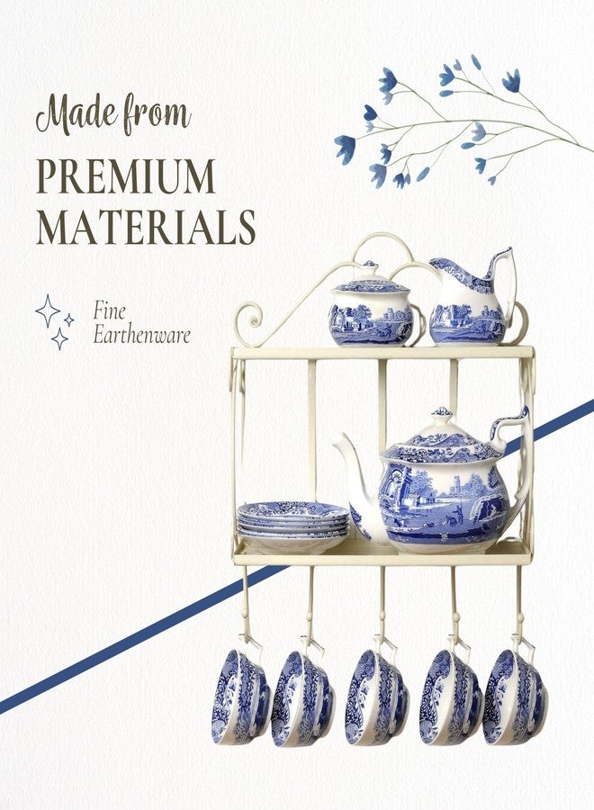 Spode Blue Italian Devonia Tray - 7.5 Inch Porcelain Decorative Serving Tray - Shallow Serving Bowl for Salad, Pasta, Fruit, Appetizers, Snacks - Elegant Gift Tableware for Hostess - Image 4