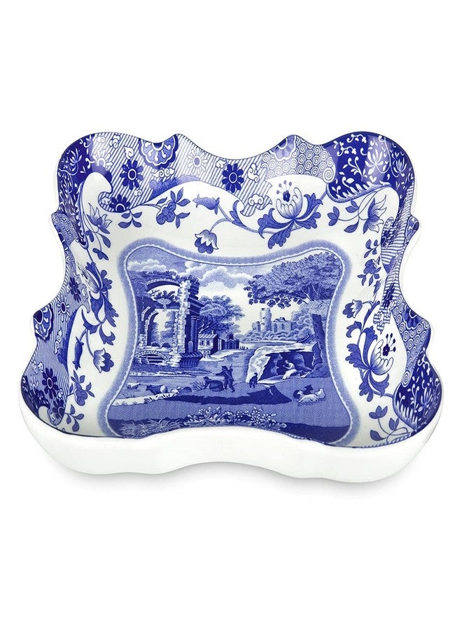 Spode Blue Italian Devonia Tray - 7.5 Inch Porcelain Decorative Serving Tray - Shallow Serving Bowl for Salad, Pasta, Fruit, Appetizers, Snacks - Elegant Gift Tableware for Hostess - Image 1