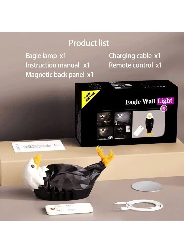 JAJEEK Eagle Light Decorative Lamp – Kids Night Light, LED Wall Light with Remote Control, Magnetic Wall Mounted, USB Rechargeable & Battery Powered, Removable Mood Light for Bedroom, Living Room, Office, Hallway  - Image 4