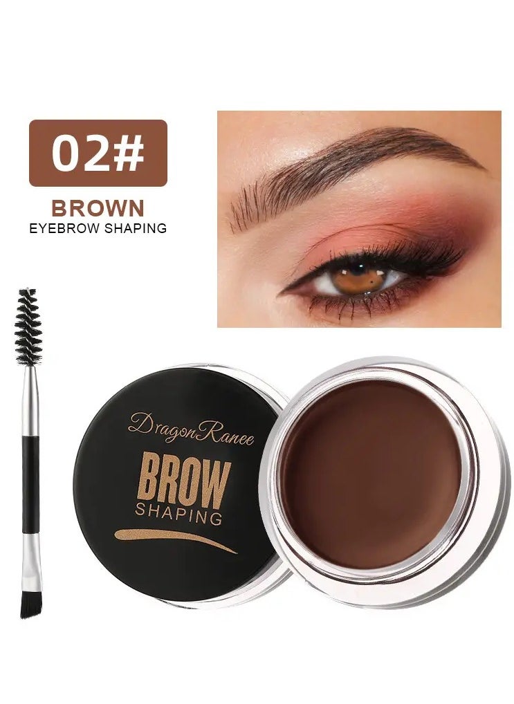 Dragon Ranee Wild Brow Cream Pomade - Long-lasting Smudge Proof Eyebrow Styling - Flawless Finish Wax with Intense Color (#02 Coffee)  - Image 1