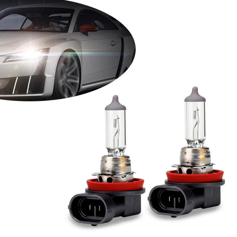 dawfall Pack-2 Car H11 Halogen Bulbs, 55W 12V Quartz Lamp, Super Bright Beam Low/High Beam Fog Light Replacement, All-in-one Plug and Play Bulb, Universal Lighting Accessories for Cars (White Light) - Image 1