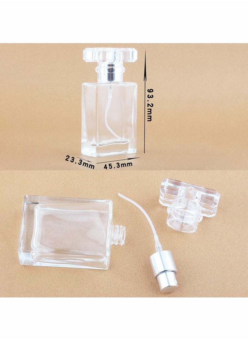 Excefore - Clear Black Refillable Perfume Bottle, Portable Square Empty Glass Perfume Atomizer Bottle with Spray Applicator - Image 1