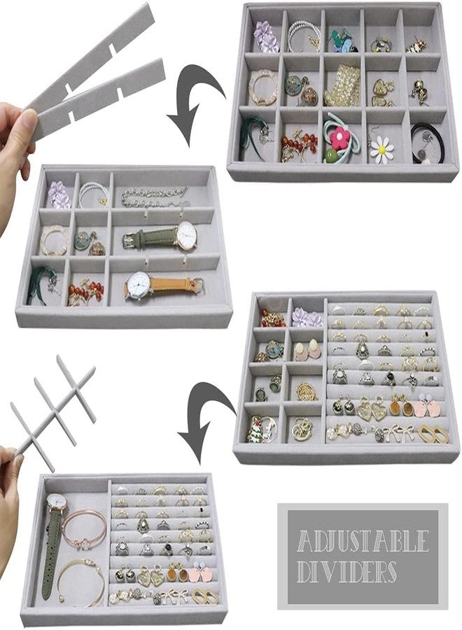 Hetvin Jewelry Tray Organizer – Multi-Section Velvet Tray for Rings, Earrings, Watches, Necklaces, and Bracelets – Elegant and Stylish Storage Solution for Your Home or Jewelry Box – Ideal for Gifts - Image 3