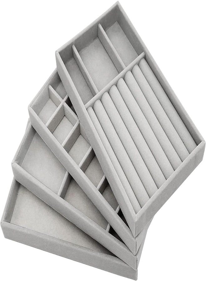 Hetvin Jewelry Tray Organizer – Multi-Section Velvet Tray for Rings, Earrings, Watches, Necklaces, and Bracelets – Elegant and Stylish Storage Solution for Your Home or Jewelry Box – Ideal for Gifts - Image 1