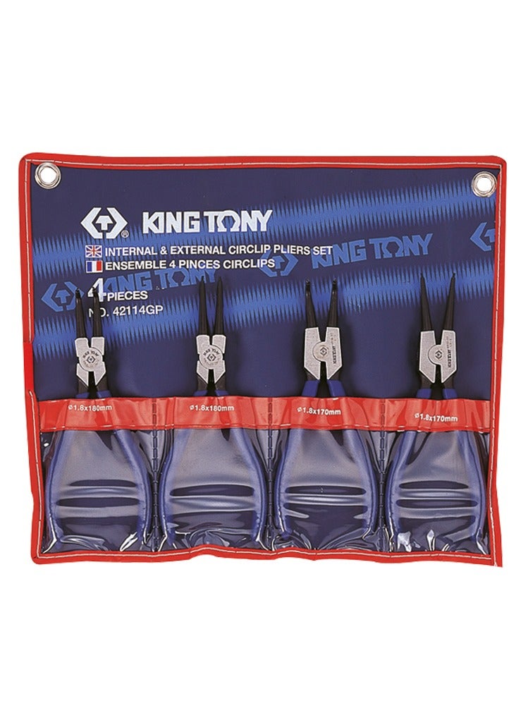 King Tony 4‑Piece Brake Pliers Set 7" – Model 42114GP Automotive Plier Set