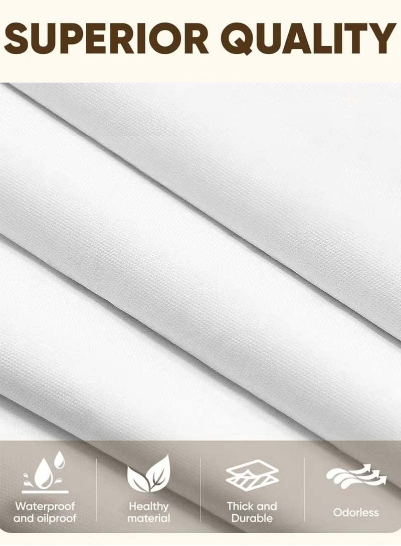 ثمانية فيبيهاوس مفرش طاولة يمكن التخلص منه مفرش طاوله ابيض 137 × 274 سم مفرش طاولة للحفلات، مفرش طاولة بلاستيكي للطاولات المستطيلة، مفرش طاولة مقاوم للماء ومتين للديكور لتناول الطعام وحفلات الزفاف والأنشطة الخارجية مفرش طاوله طعام - Image 3