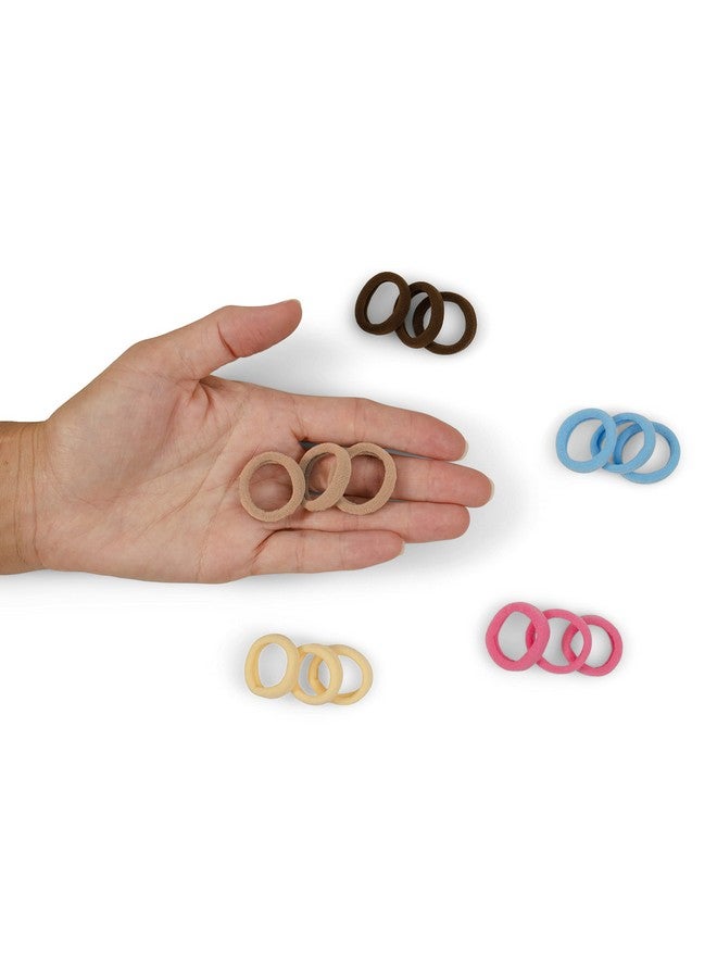 Heliums Small Hair Ties No Damage - Dark Brown - 1 Inch Mini Soft Seamless Ponytail Holders for Kids, Braids and Thin Hair - 30 Count - Image 4
