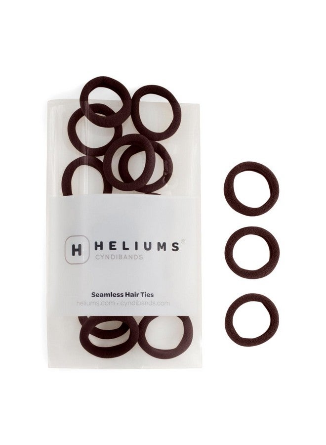 Heliums Small Hair Ties No Damage - Dark Brown - 1 Inch Mini Soft Seamless Ponytail Holders for Kids, Braids and Thin Hair - 30 Count - Image 1