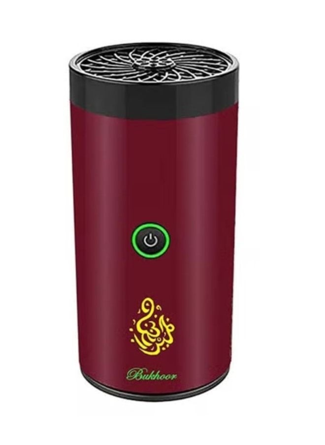 Generic Portable Bakhoor Incense Burner with USB Charging For Car Home Decor Air Freshness Maroon  - Image 1
