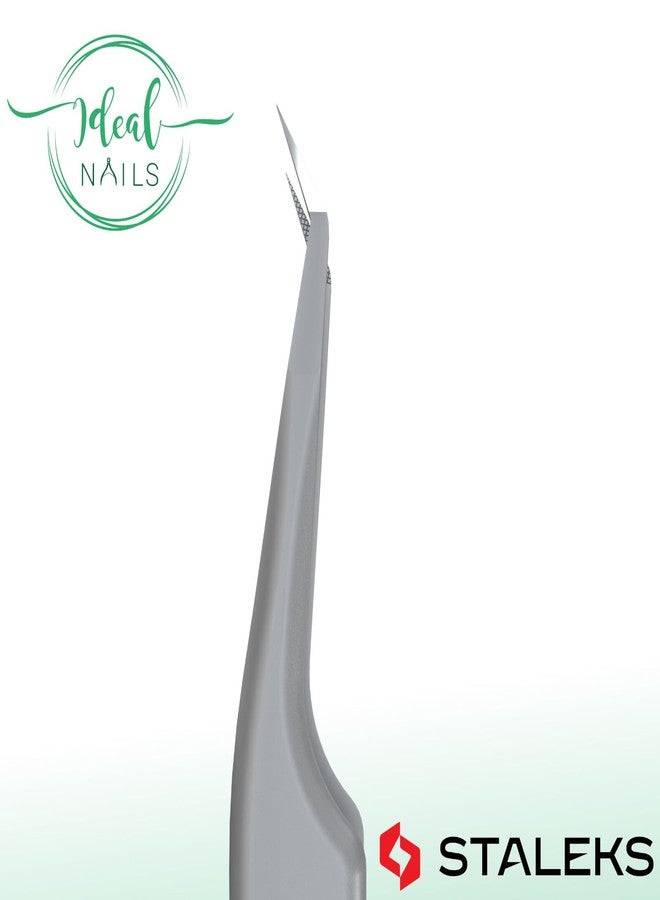 STALEKS PRO Expert 45 Type 8 Professional Eyelash Tweezers (Mini L-Shaped – Stainless Steel with Nano-Notches for Volume & Mega-Volume Lash Extensions - Image 3