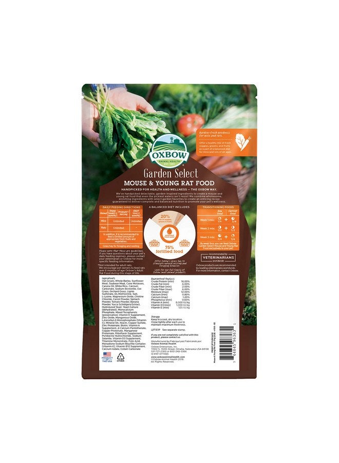 أوكسبو طعام أوكسبو أنيمال هيلث جاردن سيليكت للفئران والجرذان الصغيرة، وصفة مستوحاة من الحديقة للجرذان والفئران الصغيرة من جميع الأعمار، خالٍ من الكائنات المعدلة وراثيًا، صنع في الولايات المتحدة الأمريكية، كيس بوزن 2 رطل - Image 2