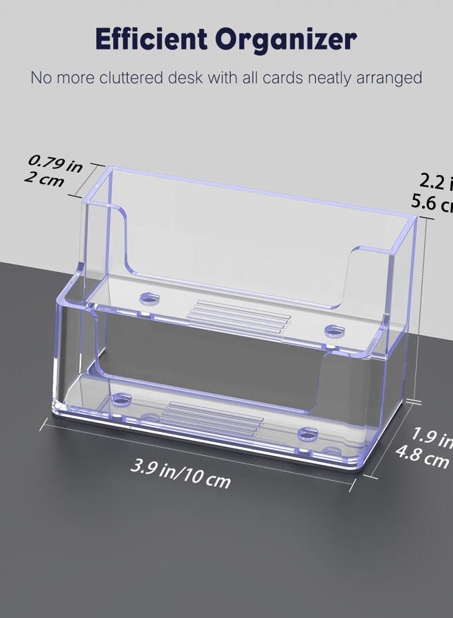 Uniclife 2 Pack Acrylic Business Card Holder for Desk 2 Slots Clear Business Card Display Stand for Men & Women Desktop Business Card Organizer Card Stand for Office Home Exhibition, 120 Card Capacity - Image 2