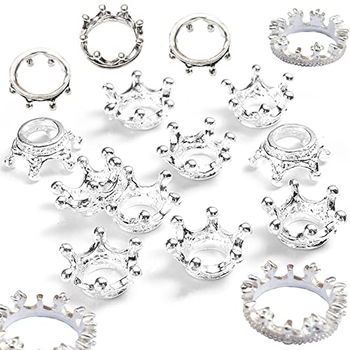 Fortunemee 30Pcs Metal Crystal Sphere Display Stand, Mini Crystal Ball Stand for Sphere, Crown Shaped Display Holder for Natural Stone Crystal Ball Collection Home Decor, 0.67, 0.71, 0.86 in, Silver - Image 4