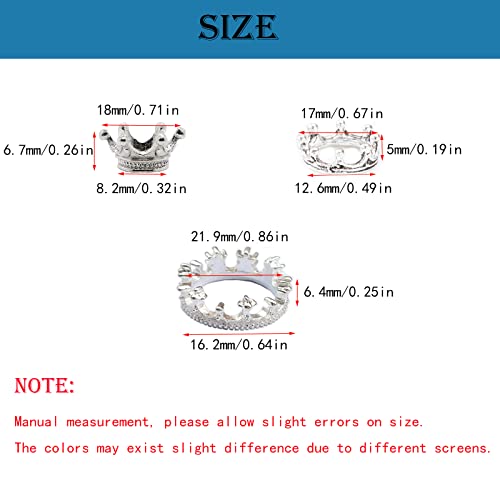 Fortunemee 30Pcs Metal Crystal Sphere Display Stand, Mini Crystal Ball Stand for Sphere, Crown Shaped Display Holder for Natural Stone Crystal Ball Collection Home Decor, 0.67, 0.71, 0.86 in, Silver - Image 3