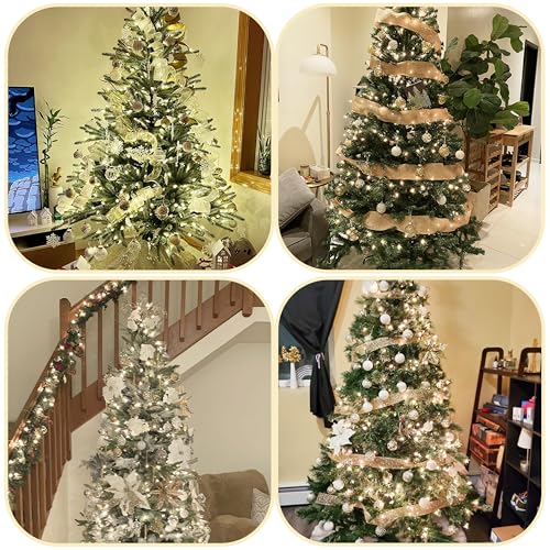 Geek-M 30PCS Christmas Balls Ornaments,60MM Gold&White Painted Shatterproof Festive Wedding Hanging Ornaments Christmas Tree Decoration - Image 5