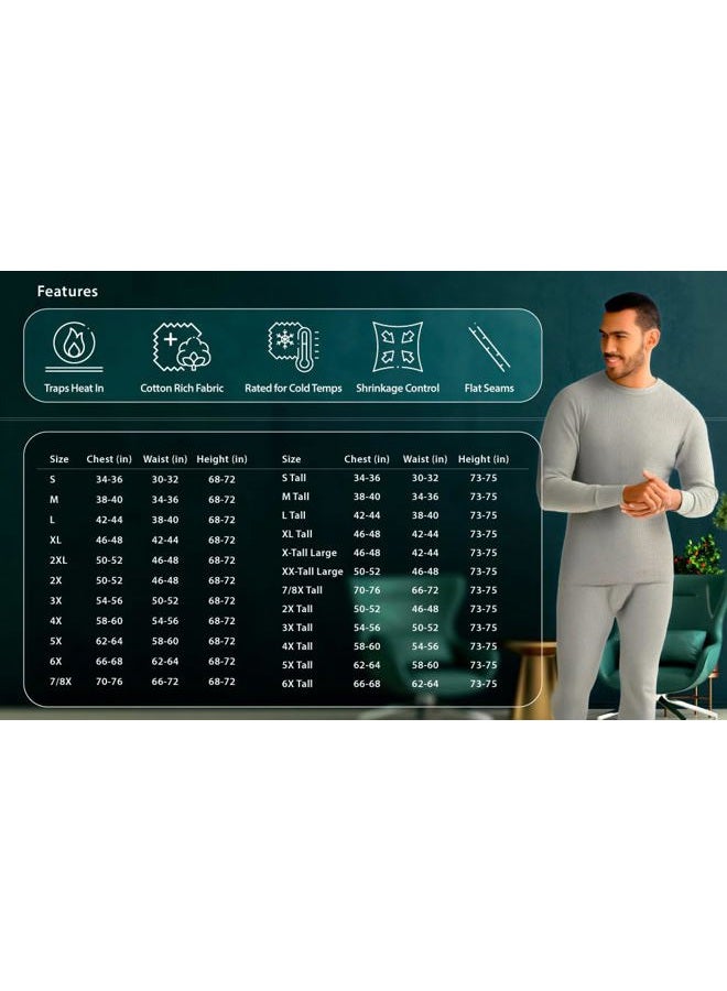 INDERA Traditional Long Johns Thermal Long-Sleeve, Men Black - Image 3