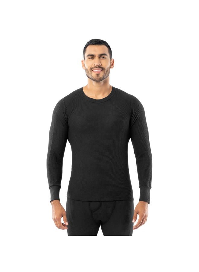 INDERA Traditional Long Johns Thermal Long-Sleeve, Men Black - Image 1