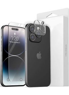 VRS Design First Glass iPhone 14 Pro Screen Protector and Camera Lens Protector Tempered Glass with Sensor Protection - Case Friendly 
