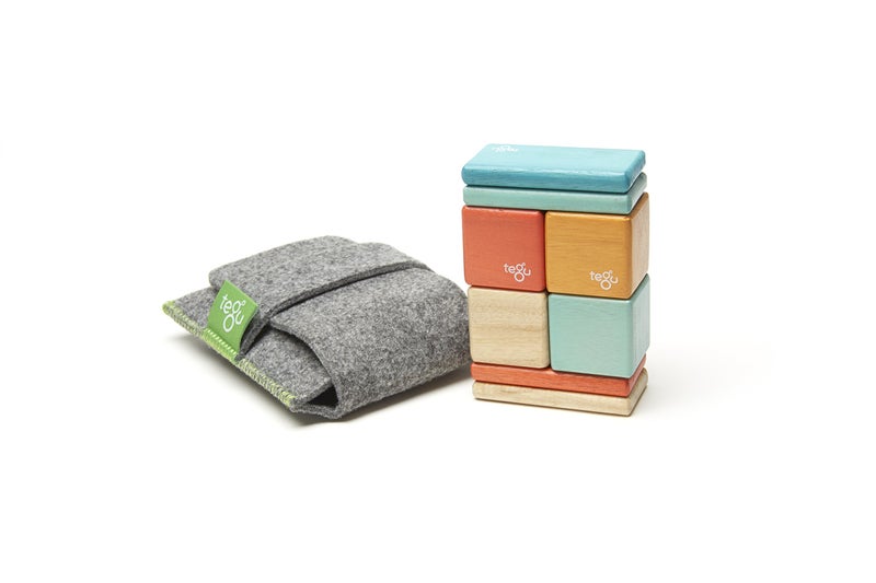 Tegu مجموعة كتل خشبية مغناطيسية بجيب تيغو مكونة من 8 قطع، غروب الشمس - Image 1