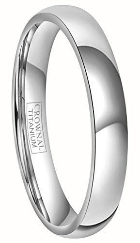 CROWNAL 4mm 6mm 8mm Titanium Wedding Couple Bands Rings Men Women Dome Polished Engraved I Love You Comfort Fit Size 4 To 16 (4mm,5) - Image 5