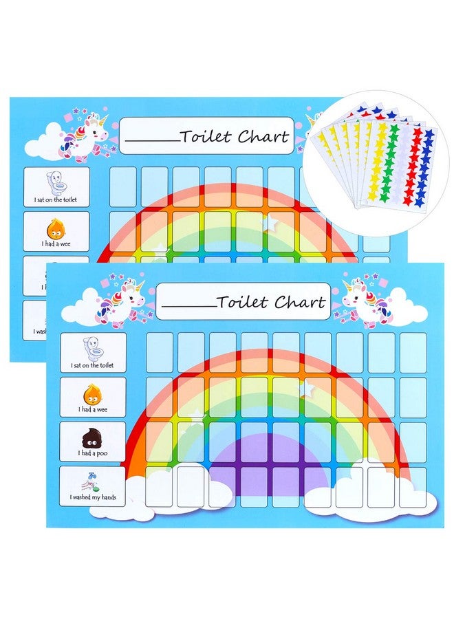 GWHOLE 2 Pack of Unicorn Potty Training & Toilet Training Reward Chart with 270 Star Stickers for Toddlers, Boys, Girls - Image 1