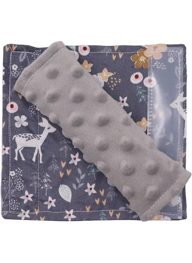 DILIMI Baby Car Seat Neck Cover, 2Pcs Carseat Belt Cover Pad, Shoulder Strap Protectors, Seat Belt Covers Cushion for Boy Girl (Grey Flower Deer) - Image 2