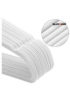 Red Dot Gift Red Dot Gift® 50-Pack White Non-Slip Velvet Hangers 42cm With 360 Degree Rotatable Hook - Durable & Slim - Non Slip Hangers for Coat Hangers - Pant Hangers…(White, 50 pack)  - Image 4