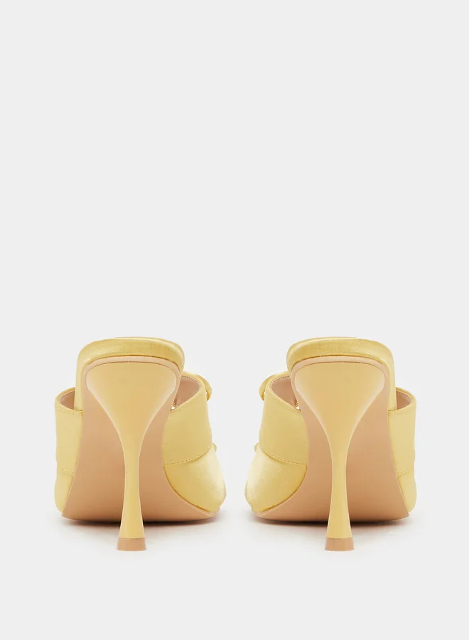 Styli Bow Trim Cut Out Stiletto Heel Sandals