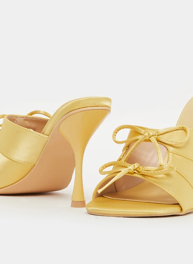 Styli Bow Trim Cut Out Stiletto Heel Sandals