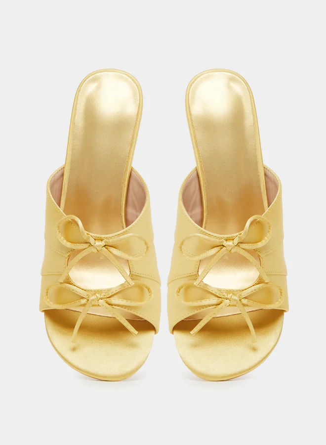 Styli Bow Trim Cut Out Stiletto Heel Sandals