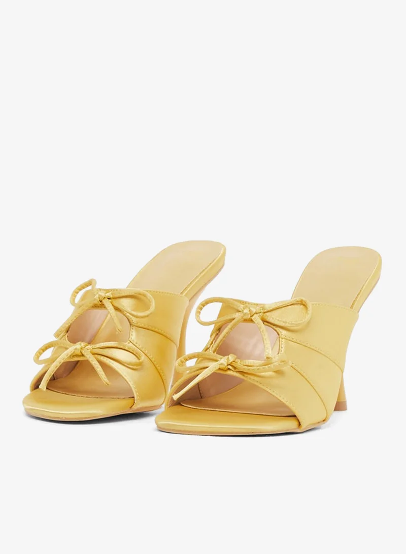 Styli Bow Trim Cut Out Stiletto Heel Sandals