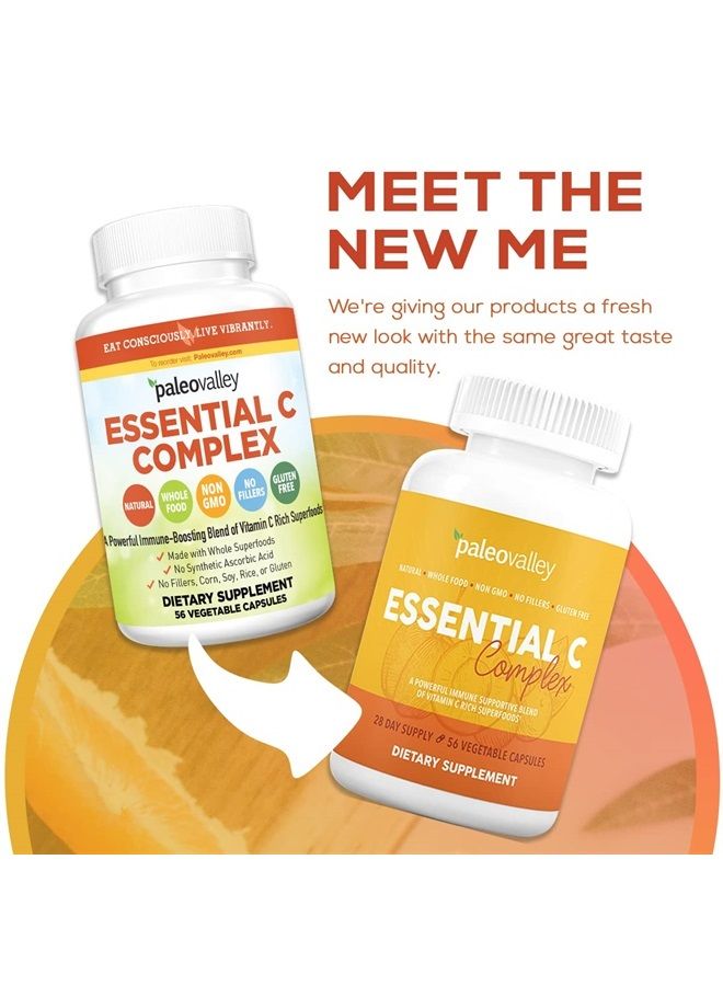 Paleovalley مركب فيتامين سي الأساسي - مكمل فيتامين سي لدعم المناعة - عبوة واحدة، 450 مجم - أطعمة خارقة عضوية من الكرز الأسيولا غير الناضج، والكامو كامو، وتوت الأملا - بدون حمض الأسكوربيك الصناعي - صنع في الولايات المتحدة الأمريكية - Image 3