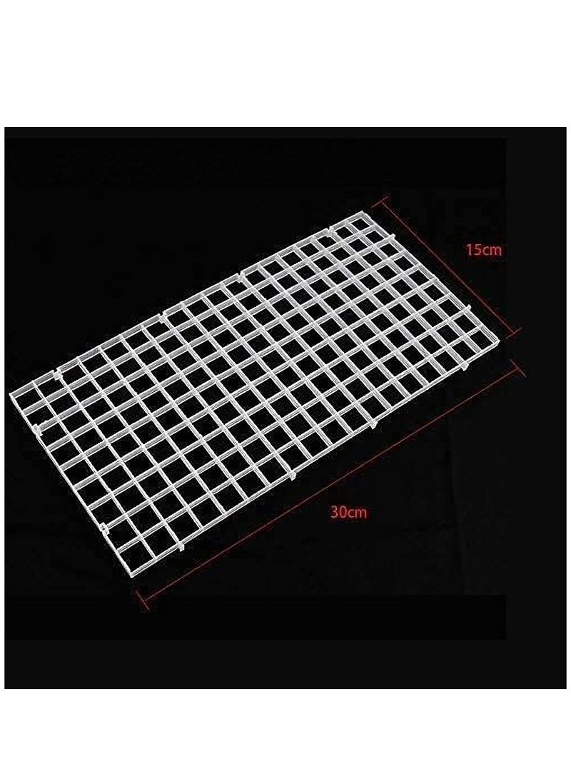 SYOSI 6 PCS Aquarium Divider Filter Tray Egg Crate Fish Tank Bottom Isolation, White, 30 cm x 15cm - Image 5