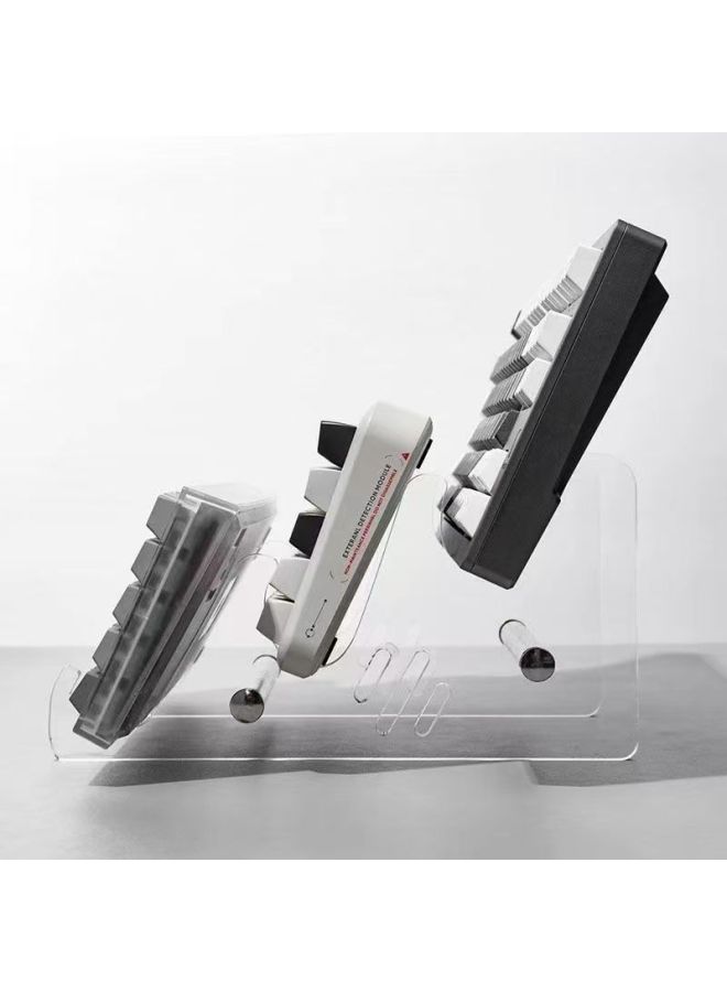 Acrylic Gaming Keyboard Stand Convenient Disassembly Stand Desktop Tray Elevated Computer Mechanical Keyboard Display Stand-Color:Black-Style:Three Layers - Image 4