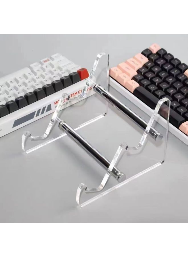 Acrylic Gaming Keyboard Stand Convenient Disassembly Stand Desktop Tray Elevated Computer Mechanical Keyboard Display Stand-Color:Black-Style:Three Layers - Image 2