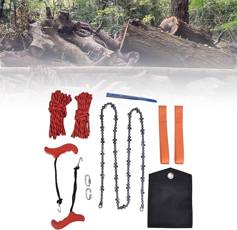 Folding Hand Rope Chain Saw 53 Inch Portable Tree Trimming Tool with Storage - Image 4