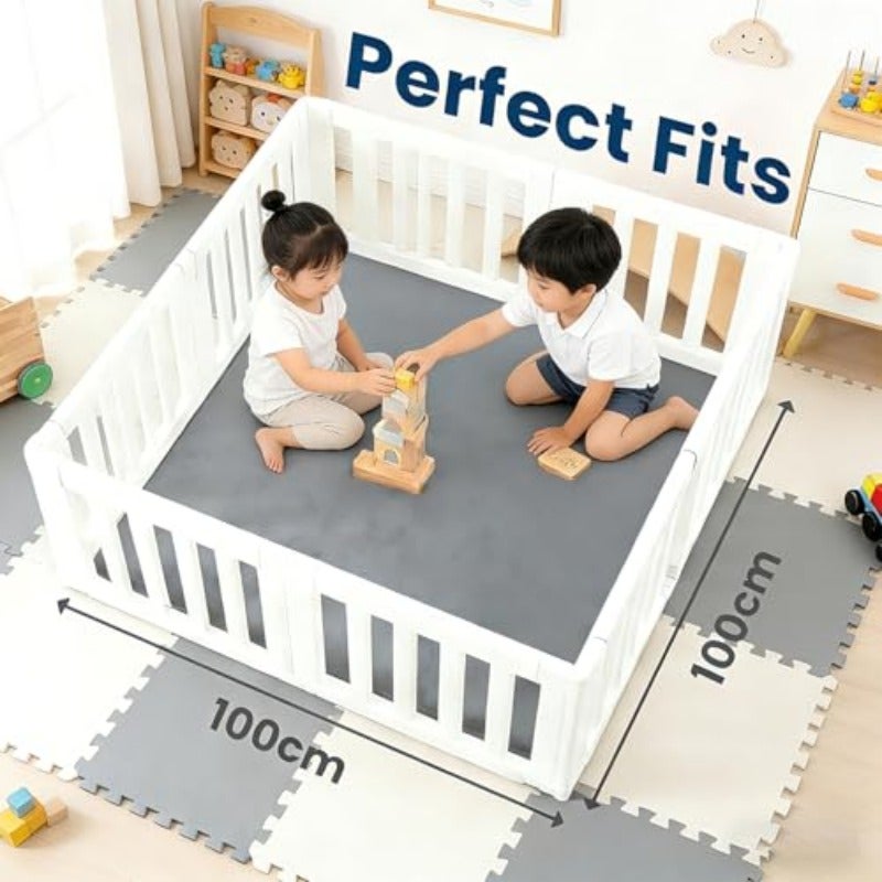 Baby Play Mat for Floor3cmThick Elasti-Foam 100 100cmPlaypen Mat for Tummy Time Water Repellent Soft Coral Velvet for Toddler Infant Non-Slip Backing Safe for Crawling Dark Grey - Image 2
