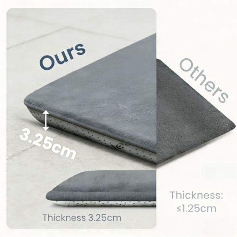 Baby Play Mat for Floor3cmThick Elasti-Foam 100 100cmPlaypen Mat for Tummy Time Water Repellent Soft Coral Velvet for Toddler Infant Non-Slip Backing Safe for Crawling Dark Grey - Image 4