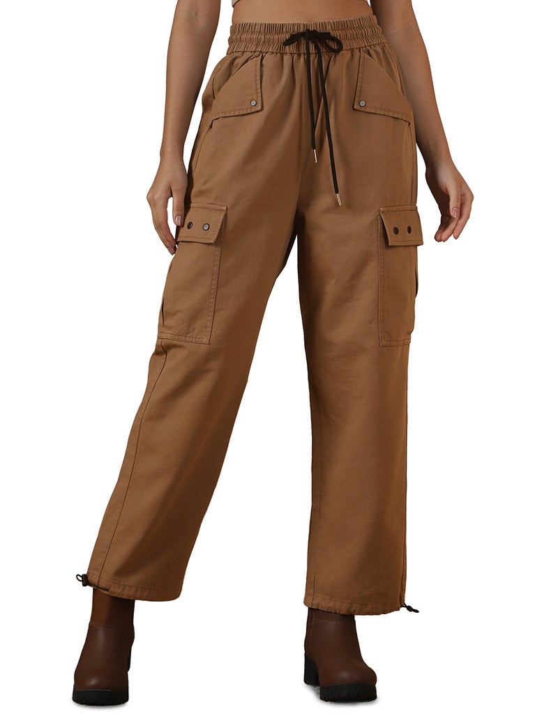 fyltr Women's Cargo Utility Trouser - 100% Cotton | Adjustable Hem | Drawstring Closure | Utility Pockets | Trousers for Women - Image 1