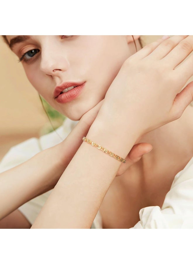 Julia Store 18K Gold Pated Stainless Steel Unique Trendy Elegant Gold Dainty Chain Horus Eye Bracelets for Women Men Gifts Jewelry - Image 3